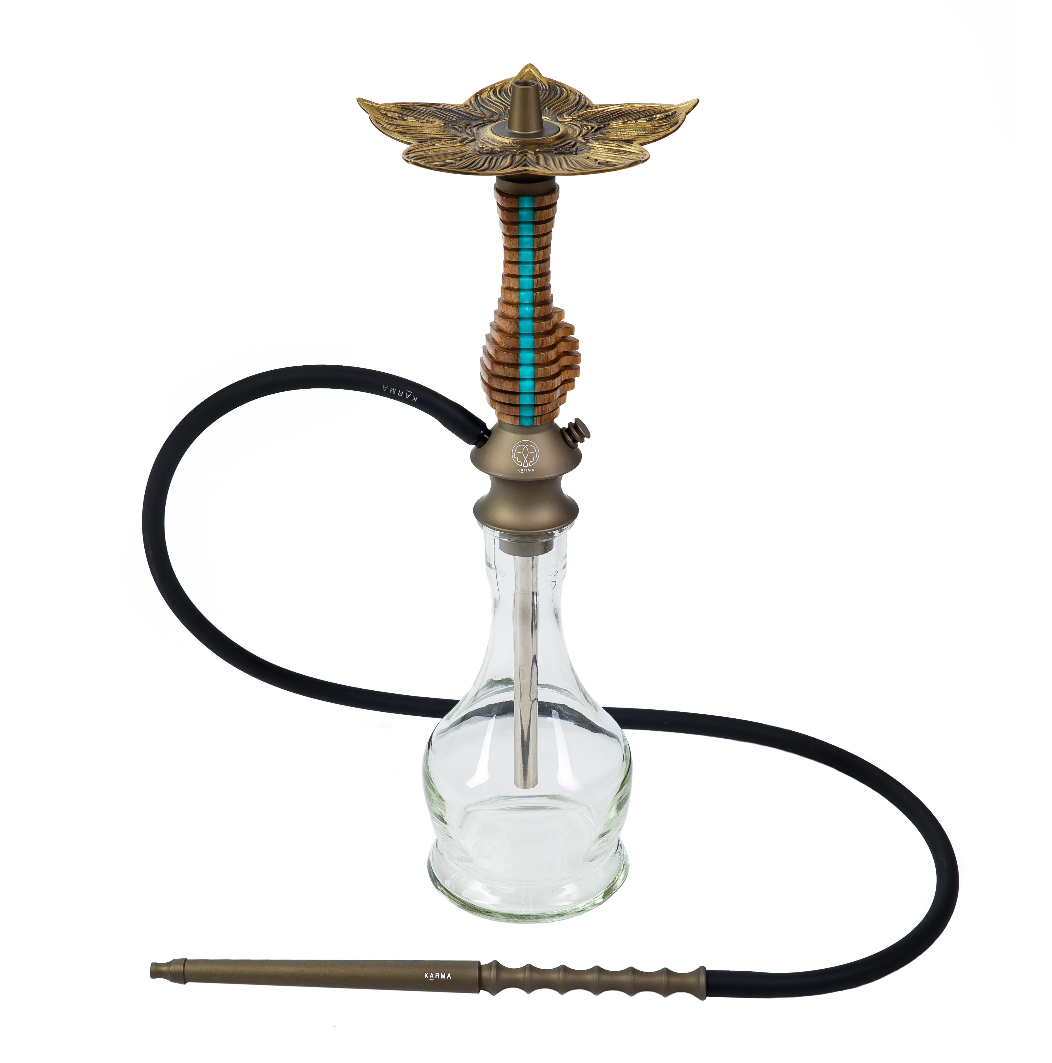Изображение KARMA HOOKAH SET MODEL 3.0 MINI BRONZE TURQUOISE №1